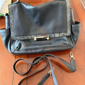 Diane Von Furstenberg (DVF) Black Leather Hand Bag